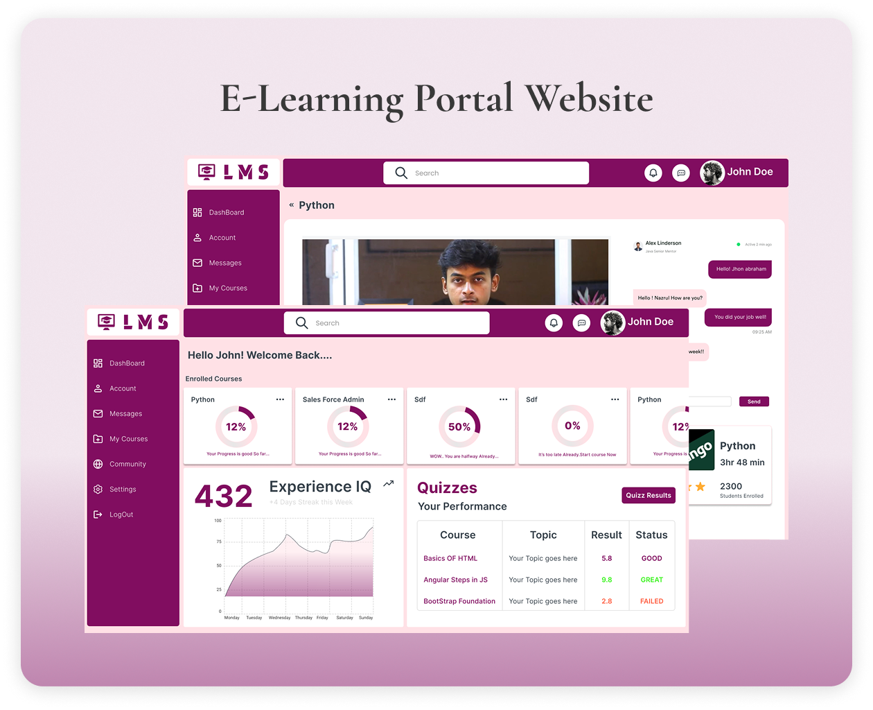 Online E-Learning Portal Website Design & Development